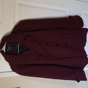 Maroon wool pea coat